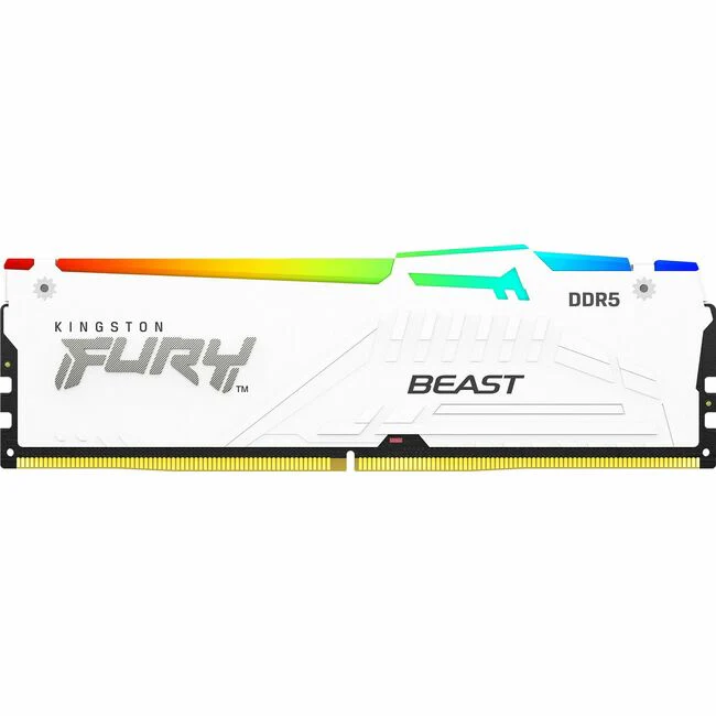 Kingston FURY Beast 32GB (2 x 16GB) DDR5 SDRAM Memory Kit - For Motherboard - 32 GB (2 x 16GB) - RGB - DDR5-5200/PC5-41600 DDR5 SDRAM - 5200 MHz - CL40 - 1.25 V - On-die ECC - Unbuffered - 288-pin - DIMM - Lifetime Warranty