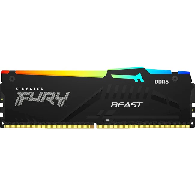 Kingston FURY Beast 64GB (2 x 32GB) DDR5 SDRAM Memory Kit - For Desktop PC, Motherboard - 64 GB (2 x 32GB) - DDR5-5600/PC5-44800 DDR5 SDRAM - 5600 MHz Dual-rank Memory - CL40 - 1.25 V - Non-ECC - Unbuffered - 288-pin - DIMM - Lifetime Warranty