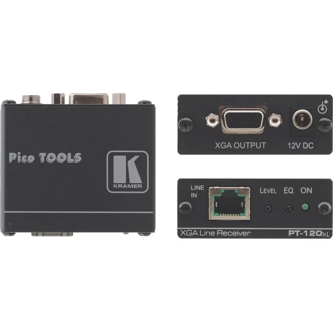 Kramer Computer Graphics Video over Twisted Pair Receiver - 1 Output Device - 820 ft Range - 1 x Network (RJ-45) - 1 x VGA Out - WUXGA - 1920 x 1200