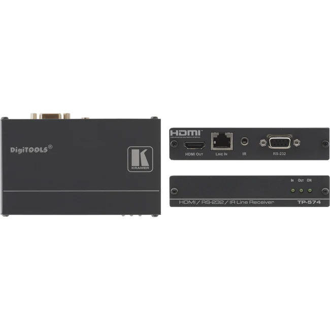 Kramer TP-574 Video Console - 1 Input Device - 1 Output Device - 328.08 ft Range - 1 x Network (RJ-45) - 1 x HDMI Out - Twisted Pair - Category 5 - Rack-mountable