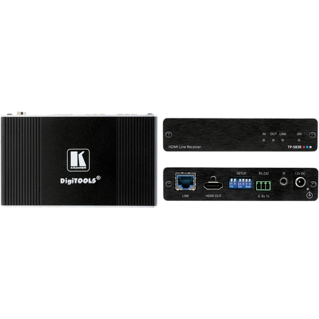 Kramer TP-583R 4K HDR HDMI Receiver with RS-232 & IR over Long-Reach HDBaseT - 1 Output Device - 230 ft Range - 1 x Network (RJ-45) - 1 x HDMI Out - 4K UHD - 4096 x 2160 - Twisted Pair