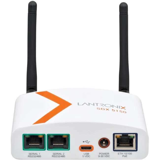 Lantronix GX 5150 MD IoT Gateway Device for the Medical Industry - 256 MB - Twisted Pair - 1 x Network (RJ-45) - 1 x USB - 2 x Serial Port - 10/100Base-TX - Fast Ethernet - IEEE 802.11a/b/g/n/ac - Wireless LAN - ISM Band ISM Band - UNII Band UNII Band