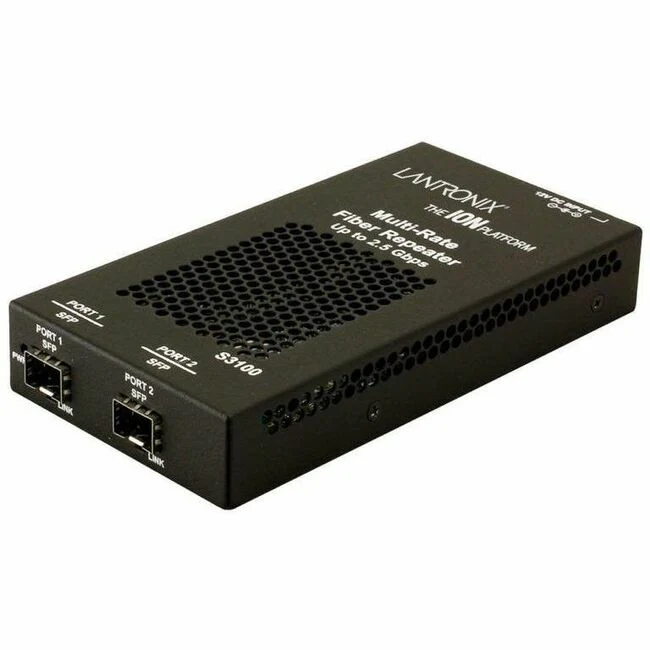 Lantronix S3100-4040 Transceiver/Media Converter - Fast Ethernet, 2.5 Gigabit Ethernet - 2.5GBase-X, 100Base-X - 2.50 Gbit/s - 2 x Expansion Slots - SFP - 2 x SFP Slots - AC/DC - Standalone, Rack-mountable, Wall Mountable, DIN Rail Mountable, Shelf Mount