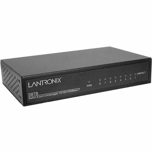 Lantronix S8TB Ethernet Switch - 8 Ports - Gigabit Ethernet - 10/100/1000Base-TX - 3.50 W Power Consumption - Twisted Pair - Lifetime Limited Warranty