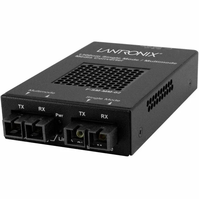 Lantronix Stand-alone Fiber to Fiber Media Converter - Single-mode, Multi-mode - 1300 nm Fiber - 155 Mbit/s - 12.43 Mile - AC/DC - Standalone, DIN Rail Mountable - TAA Compliant