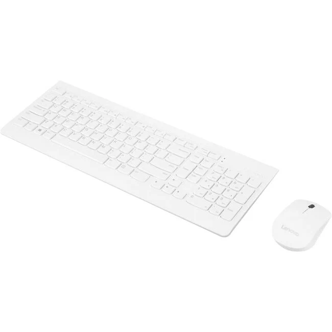 Lenovo 510 Wireless Combo Keyboard & Mouse (White) - US English (103P) - USB Wireless RF - English (US) - White - USB Wireless RF Mouse - Optical - 1200 dpi - 3 Button - Scroll Wheel - White - Symmetrical - AA - Compatible with Windows - Retail