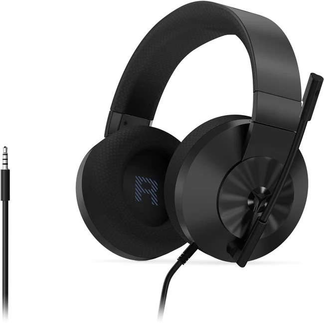 Lenovo Legion H200 Gaming Headset - Stereo - Mini-phone (3.5mm) - Wired - 32 Ohm - 50 Hz - 20 kHz - Over-the-head - Binaural - Ear-cup - 6.56 ft Cable - Uni-directional, Noise Cancelling Microphone - Black