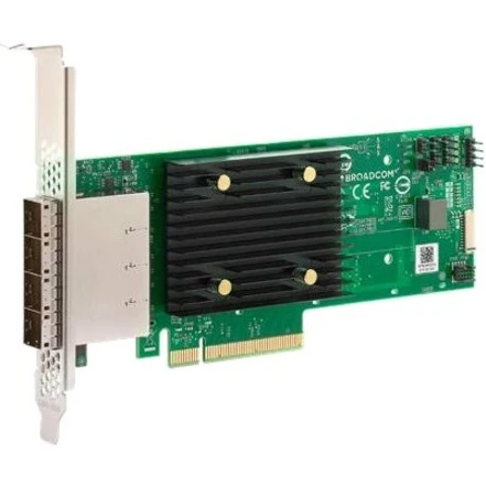 Lenovo ThinkSystem 440-16e SAS/SATA PCIe Gen4 12Gb HBA - 12Gb/s SAS - PCI Express 4.0 x8 - Plug-in Card - JBOD RAID Level - Four external x4 HD Mini-SAS connectors (SFF-8644) - 4 Total SAS Port(s) - 4 SAS Port(s) External