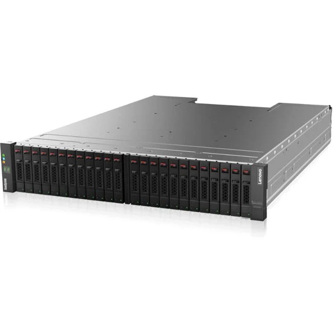 Lenovo ThinkSystem DS2200 SFF SAS Dual Controller Unit (US English Documentation) - 24 x HDD Supported - 24 x SSD Supported - 2 x 12Gb/s SAS Controller - RAID Supported - 0, 1, 5, 6, 10 RAID Levels - 24 x Total Bays - 24 x 2.5" Bay - Network (RJ-45) - 2U