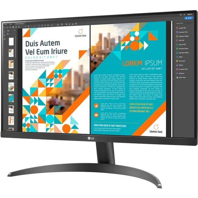 LG 24QP500-B 24" Class QHD LCD Monitor - 16:9 - Black - 23.8" Viewable - In-plane Switching (IPS) Technology - LED Backlight - 2560 x 1440 - 16.7 Million Colors - FreeSync - 300 Nit - 5 ms GTG (Fast) - HDMI - DisplayPort