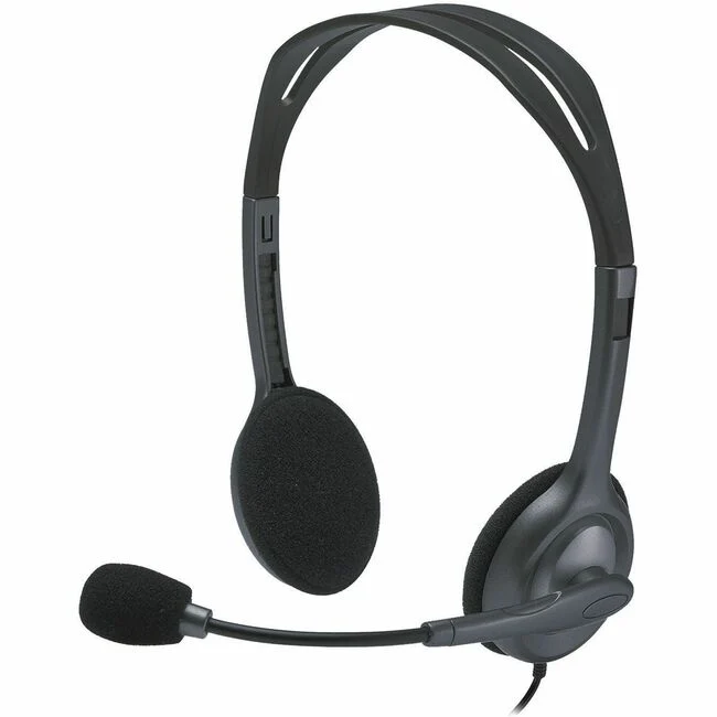 Logitech H111 Stero Headset - Stereo - Mini-phone (3.5mm) - Wired - 20 Hz - 20 kHz - Over-the-head - Binaural - Supra-aural - 7.71 ft Cable - Bi-directional Microphone - Black, Graphite