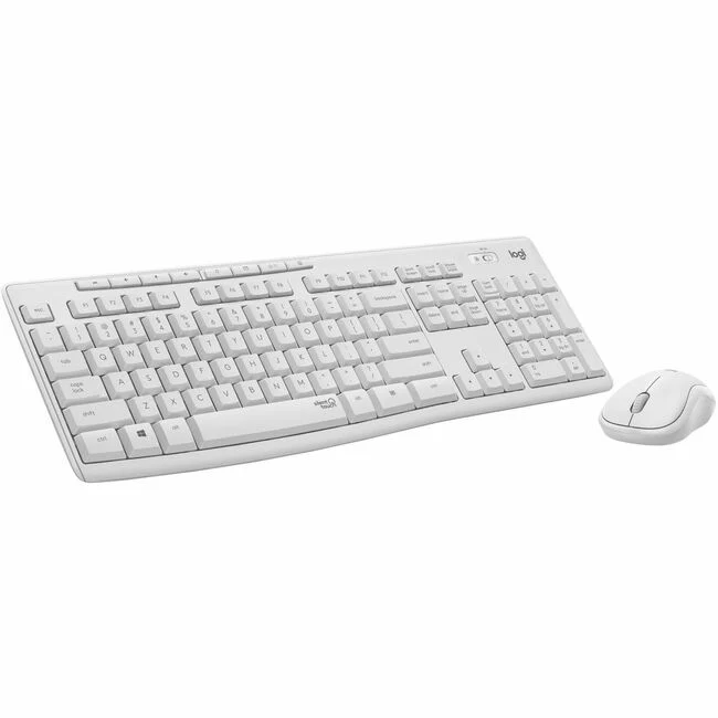 Logitech MK295 Silent Wireless Combo - USB Wireless Wi-Fi/RF - Off White - USB Wireless Wi-Fi Mouse - Off White - AA, AAA - Compatible with Computer for Windows, ChromeOS