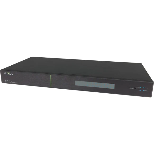 Luxul AV SW-610-24P-R Layer 3 Switch - 24 Ports - Manageable - Gigabit Ethernet, 10 Gigabit Ethernet - 10/100/1000Base-T, 10GBase-X - 3 Layer Supported - Modular - 459 W Power Consumption - 370 W PoE Budget - Twisted Pair, Optical Fiber - PoE Ports - 1U H