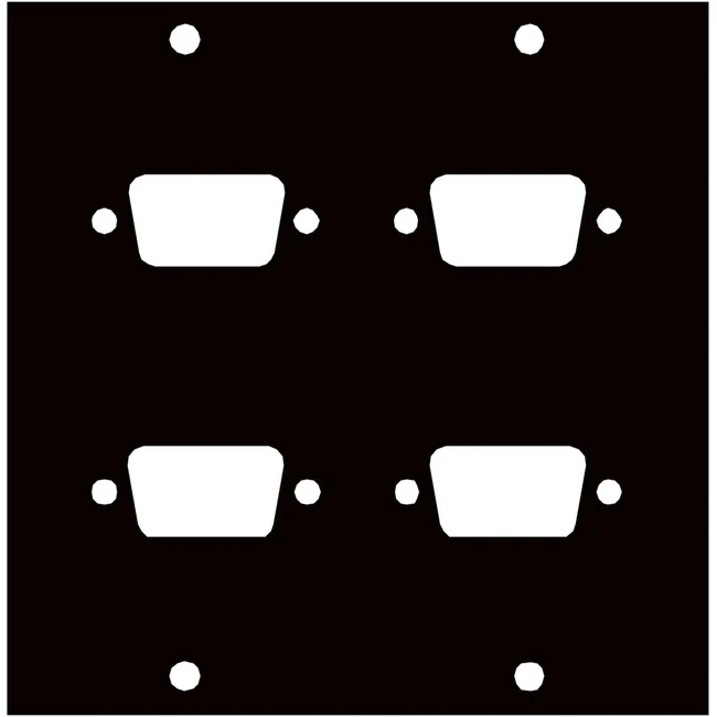 Middle Atlantic UCP Module, Four DB9 Punchouts