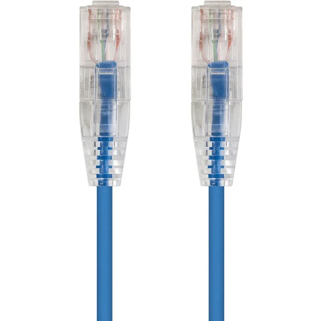 Monoprice SlimRun Cat6 28AWG UTP Ethernet Network Cable, 1ft Blue