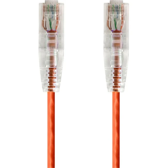 Monoprice SlimRun Cat6 28AWG UTP Ethernet Network Cable, 3ft Orange
