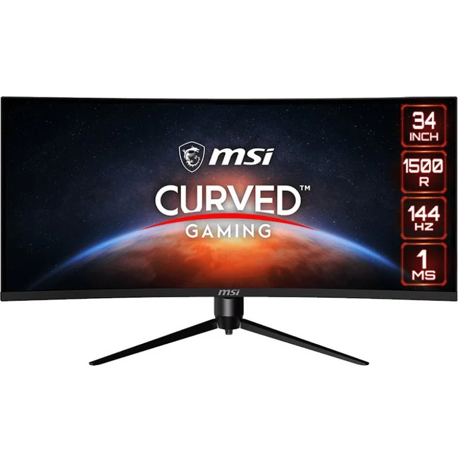 MSI Optix OPTIXMAG342CQR 34" Class UW-QHD Curved Screen Gaming LCD Monitor - 21:9 - 34" Viewable - Vertical Alignment (VA) - LED Backlight - 3440 x 1440 - 1.07 Billion Colors - FreeSync - 300 Nit - 1 ms MPRT - 144 Hz Refresh Rate - HDMI - DisplayPort