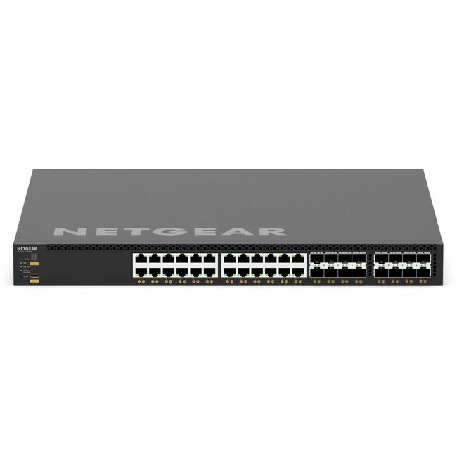 Netgear AV Line M4350-32F8V Ethernet Switch - Manageable - 25 Gigabit Ethernet - 10GBase-X, 25GBase-X - 3 Layer Supported - Modular - 420 W Power Consumption - Optical Fiber - 1U High - Rack-mountable, Table Top - Lifetime Limited Warranty