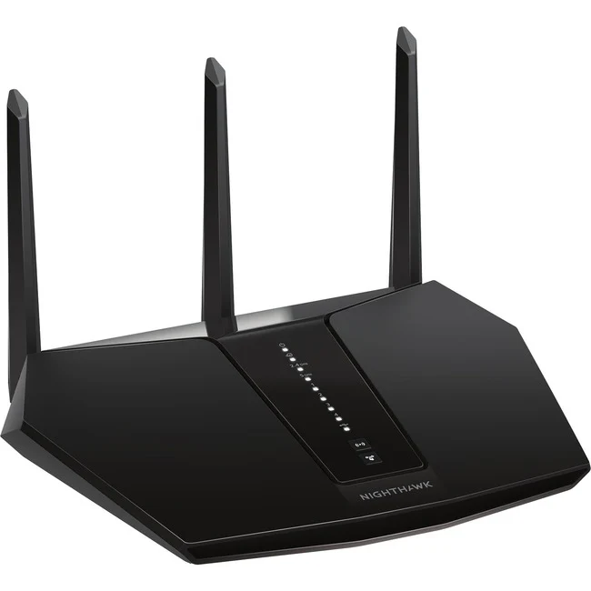 Netgear Nighthawk AX RAX30 Wi-Fi 6 IEEE 802.11ax Ethernet Wireless Router - Dual Band - 2.40 GHz ISM Band - 5 GHz UNII Band - 3 x Antenna(3 x External) - 307.20 MB/s Wireless Speed - 4 x Network Port - 1 x Broadband Port - USB - Gigabit Ethernet - VPN Sup