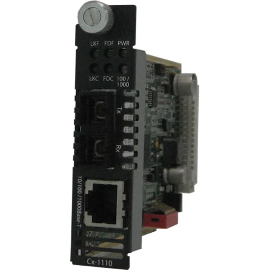 Perle C-1110-M2SC2 Media Converter - 1 x Network (RJ-45) - 1 x SC Ports - 10/100/1000Base-T, 1000Base-LX - 1.24 Mile - Internal