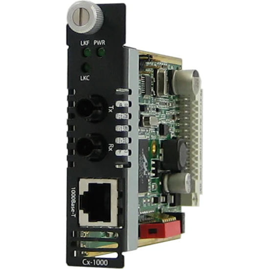 Perle CM-1000-M2ST05 Gigabit Ethernet Media Converter - 1 x Network (RJ-45) - 1 x ST Ports - 10/100/1000Base-T, 1000Base-SX - 1804.46 ft - Internal