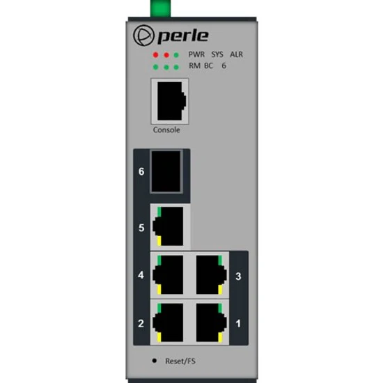 Perle IDS-206 - Industrial Managed Ethernet Switch - 5 Ports - Manageable - Gigabit Ethernet - 10/100/1000Base-T, 1000Base-X - 2 Layer Supported - Modular - 1 SFP Slots - Twisted Pair, Optical Fiber - Panel-mountable, Wall Mountable, Rail-mountable, Rack-