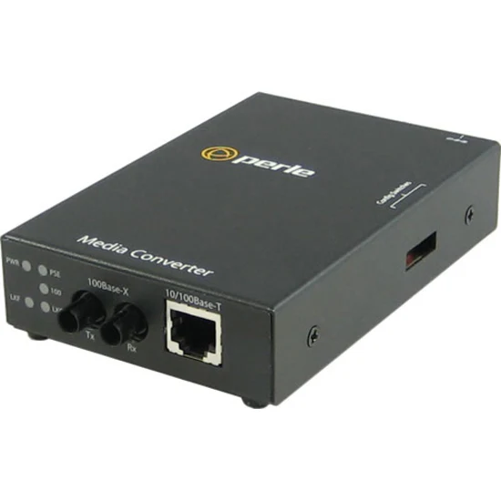 Perle S-110P-S2ST20 Media Converter - 1x PoE (RJ-45) Ports - 1 x ST Ports - 100Base-LX, 10/100Base-TX - 12.43 Mile - Rail-mountable, Rack-mountable, Wall Mountable