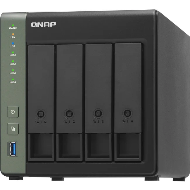 QNAP Cost-effective Business NAS with Integrated 10GbE SFP+ Port - Annapurna Labs Alpine AL-314 Quad-core (4 Core) 1.70 GHz - 4 x HDD Supported - 0 x HDD Installed - 4 x SSD Supported - 0 x SSD Installed - 4 GB RAM DDR3L SDRAM - Serial ATA/600 Controller