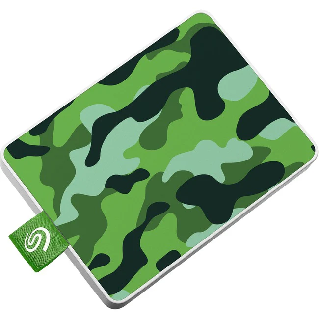 Seagate One Touch STJE500407 500 GB Portable Solid State Drive - External - Camo Green - Notebook Device Supported - USB 3.0 - Retail