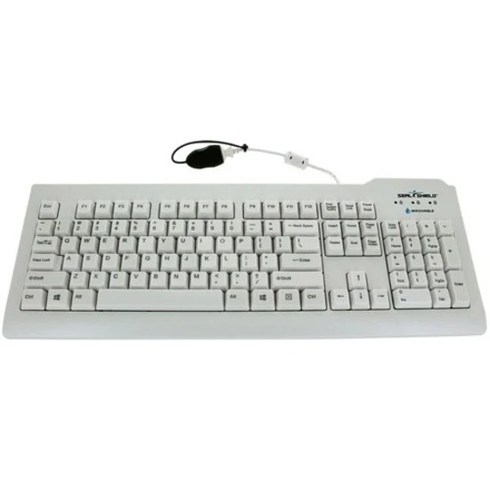 Seal Shield Silver Seal Waterproof Keyboard - SSWKSV208BEFL - Cable Connectivity - USB Interface - 105 Key - Belgian - AZERTY Layout - Mac, PC - Membrane Keyswitch - White