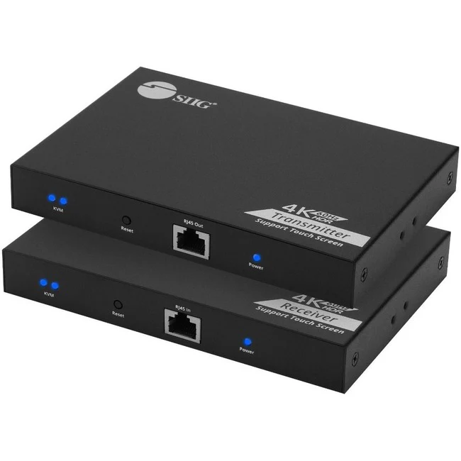 SIIG 4K 60Hz HDR HDMI KVM Over Cat6 Extender with S/PDIF & Touch Screen Support - Extends/splits HDMI signals up to 230ft (70m) through RJ45 network with nearly zero latency - Supports HDMI loopout - Video resolution up to 4K@60Hz 4:4::4 and HDR YUV 4:2:0