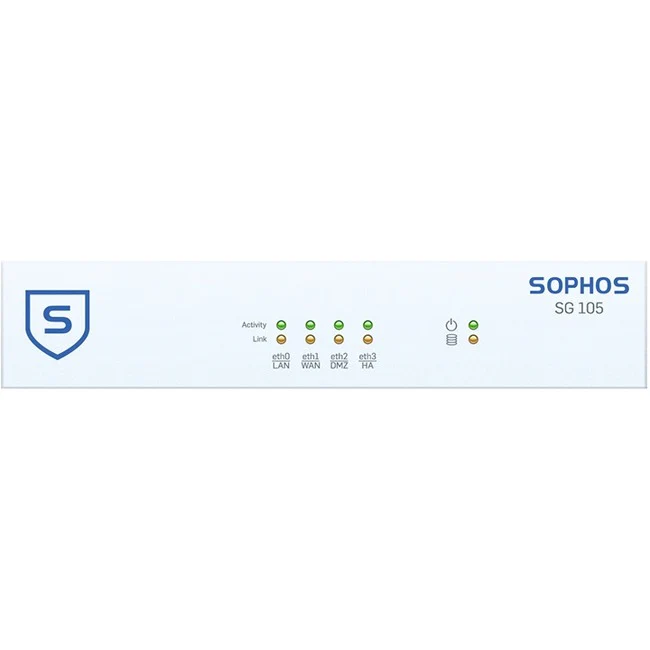 Sophos SG 105 Network Security/Firewall Appliance - 4 Port - 1000Base-T - Gigabit Ethernet - 4 x RJ-45 - 1U - Desktop, Rack-mountable