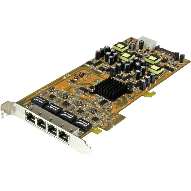 StarTech.com 4 Port Gigabit Power over Ethernet PCIe Network Card - PSE / PoE PCI Express NIC - Add 4 Gigabit Power over Ethernet ports to a PCI Express-enabled computer - 4 Port Gigabit Power over Ethernet PCIe Network Card - PSE / PoE PCI Express NIC -