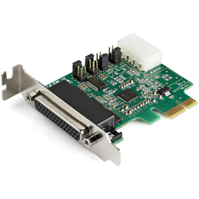 StarTech.com 4-port PCI Express RS232 Serial Adapter Card - PCIe Serial DB9 Controller Card 16950 UART - Low Profile - Windows/Linux - 4 port PCI Express RS232 serial controller card w/16950 UART/ASIX AX99100 - Bi-directional speeds 921.6Kbps/port | 256 b