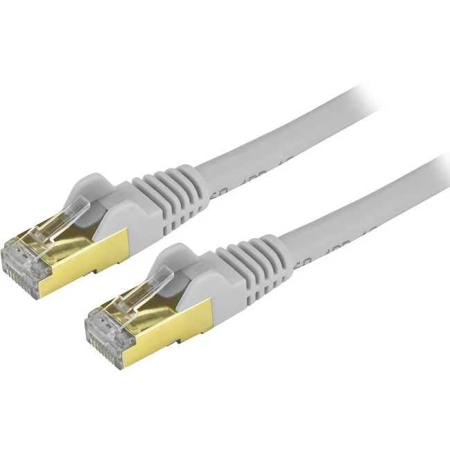 StarTech.com Cat6a Ethernet Patch Cable - Shielded (STP) - 12 ft., Gray