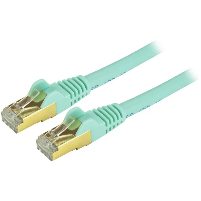 StarTech.com Cat6a Ethernet Patch Cable - Shielded (STP) - 6 in., Aqua