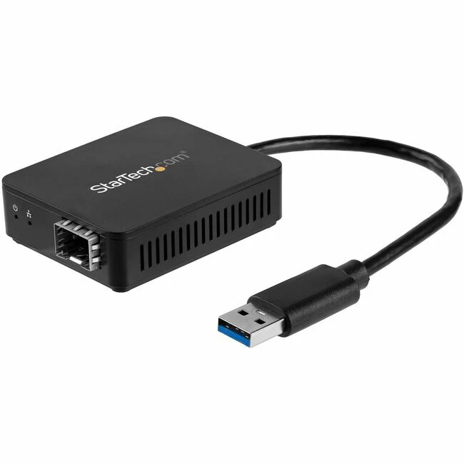 StarTech.com USB 3.0 to Fiber Optic Converter - USB to Open SFP Adapter - Gigabit Network Adapter Multi Mode(MMF)/Single Mode Fiber(SMF) - USB 3.0 to Fiber Optic Converter - USB to SFP Adapter - Gigabit Network Adapter for USB-A computers - 1 GbE Realtek