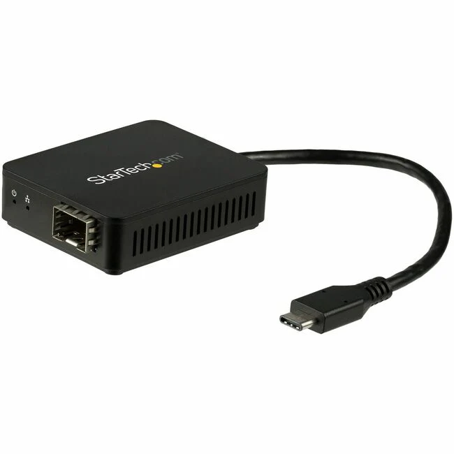 StarTech.com USB C to Fiber Optic Converter - Open SFP - USB 3.0 Gigabit Ethernet Network Adapter - 1000BASE-SX/LX - Windows / Mac / Linux - Connect to a GbE network through your laptop's USB-C port using the Gigabit SFP of your choice - USB C to Fiber Op