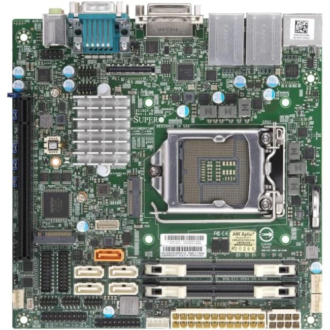 Supermicro X11SCV-Q Desktop Motherboard - Intel Q370 Chipset - Socket H4 LGA-1151 - Mini ITX - 32 GB DDR4 SDRAM Maximum RAM - SoDIMM - 2 x Memory Slots - Gigabit Ethernet - HDMI - DisplayPort - 5 x SATA Interfaces