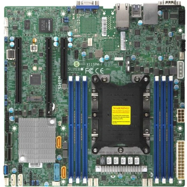 Supermicro X11SPM-F Server Motherboard - Intel C621 Chipset - Socket P LGA-3647 - Micro ATX - Xeon Processor Supported - 768 GB DDR4 SDRAM Maximum RAM - RDIMM, DIMM, LRDIMM - 6 x Memory Slots - Gigabit Ethernet - 12 x SATA Interfaces
