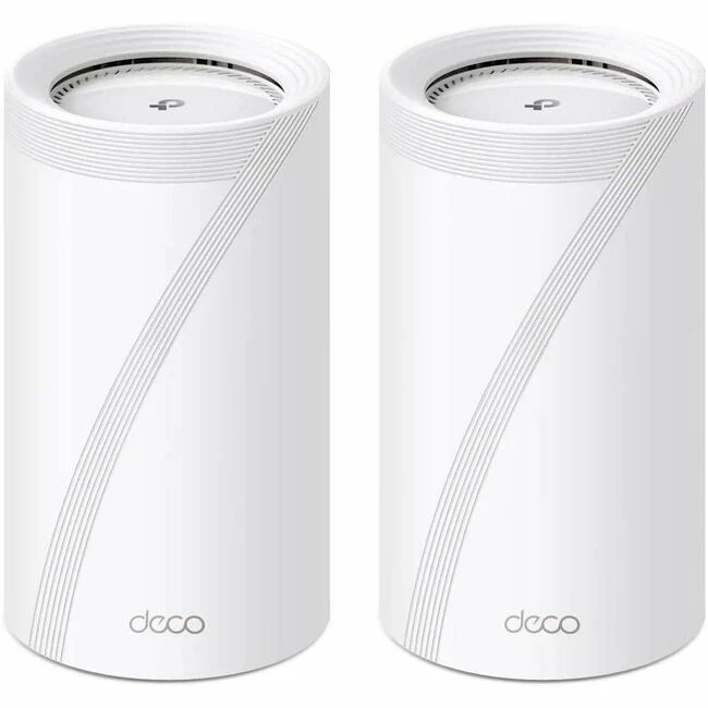 TP-Link Deco BE85 BE22000 Wi-Fi 7 IEEE 802.11be Ethernet Wireless Router - Tri Band - 2.40 GHz ISM Band - 6 GHz UNII Band - 8 x Antenna(8 x Internal) - 2.63 GB/s Wireless Speed - 2 x Network Port - 2 x Broadband Port - USB - 10 Gigabit Ethernet - VPN Supp