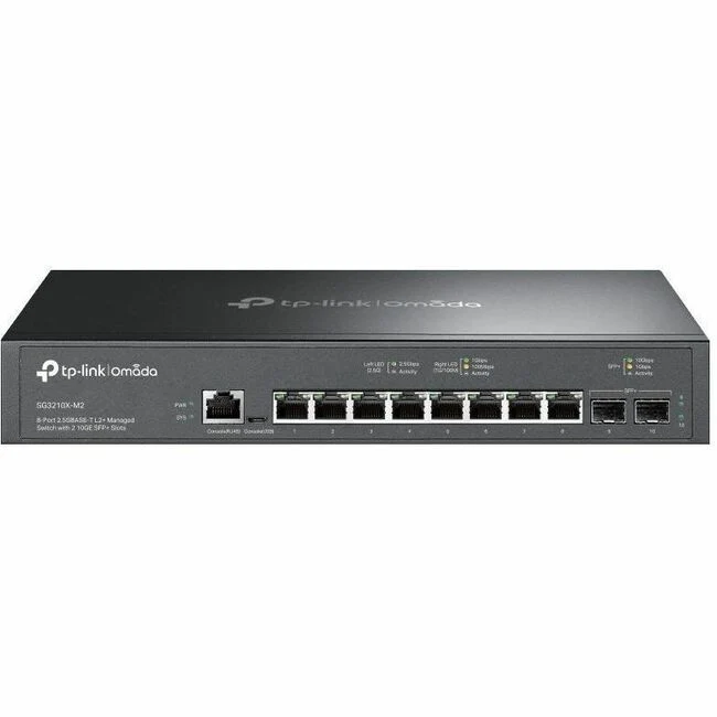 TP-Link Omada 8-Port 2.5G L2+ Managed Switch - 8 Ports - Manageable - 2.5 Gigabit Ethernet, 10 Gigabit Ethernet - 2.5GBase-T, 10GBase-X - 2 Layer Supported - 15 W Power Consumption - Twisted Pair, Optical Fiber - Rack-mountable, Desktop, Standalone