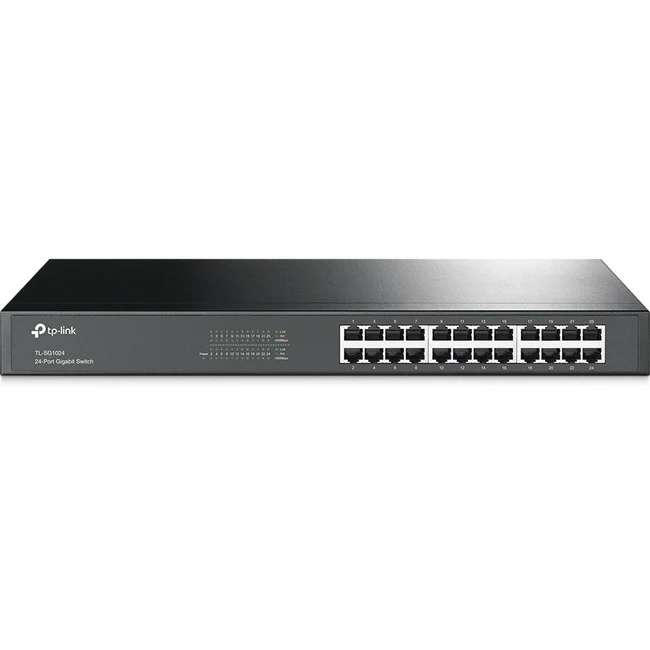 TP-LINK TL-SG1024 - 24-Port Gigabit Ethernet Switch - Plug and Play - Sturdy Metal w/Shielded Ports - Rackmount - Fanless - Unmanaged
