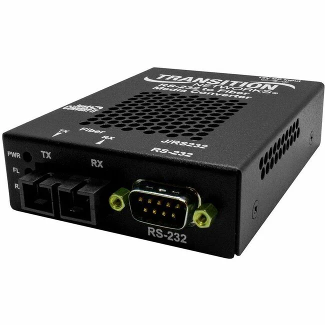 Transition Networks J/RS232-TF-01(SC) Transceiver/Media Converter - 1 x SC Ports - Multi-mode - 1300 nm Fiber - 120 kbit/s - 1.24 Mile - AC/DC - Standalone, Rack-mountable, Wall Mountable, DIN Rail Mountable, Shelf Mount - TAA Compliant