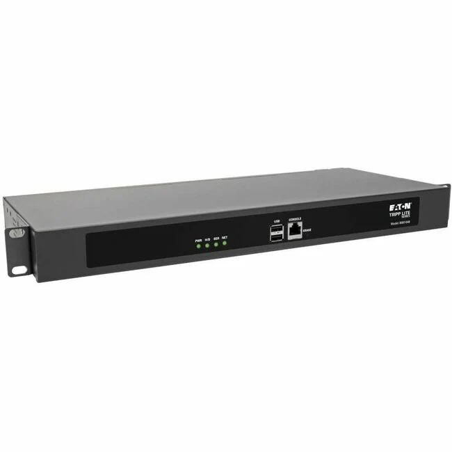 Tripp Lite by Eaton 48-Port Console Server USB Ports (2) - Dual GbE NIC 4 Gb Flash Desktop/1U Rack TAA - Twisted Pair - 2 x Network (RJ-45) - 2 x USB - 48 x Serial Port - 10/100/1000Base-T - Gigabit Ethernet - Desktop, Rack-mountable - TAA Compliant
