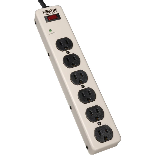 Tripp Lite by Eaton 6-Outlet Commercial-Grade Surge Protector, 6 ft. (1.83 m) Cord, 900 Joules, 12.5-in. length - Receptacles: 6 x NEMA 5-15R - 900J