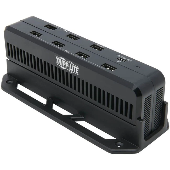 Tripp Lite by Eaton 8-Port USB Smart Charging Station - USB-A Quick Charge 3.0 USB-A BC 1.2 USB-C PD Charging 120W Max - 120 V AC, 230 V AC Input - 5 V DC/6 A, 20 V DC Output