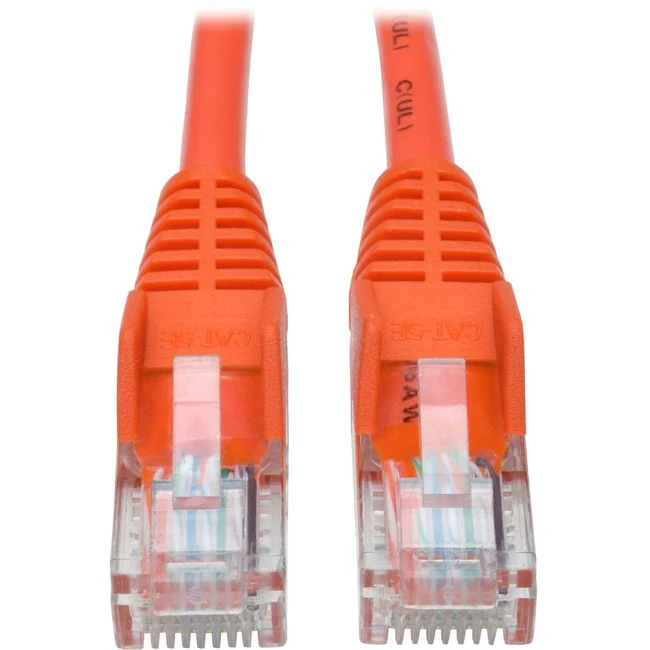 Tripp Lite by Eaton Cat5e 350 MHz Snagless Molded UTP Patch Cable (RJ45 M/M), Orange, 14 ft