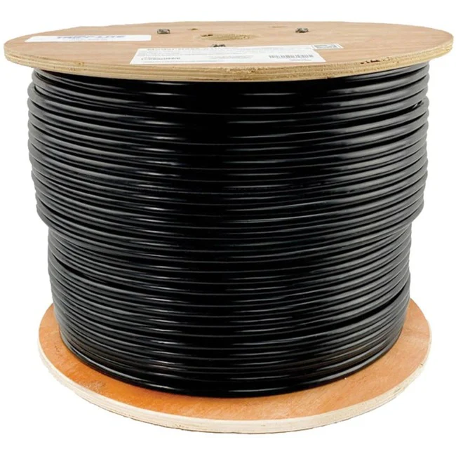 Tripp Lite by Eaton Cat6 Gigabit Bulk Solid-Core PVC Cable, Black, 1000 ft
