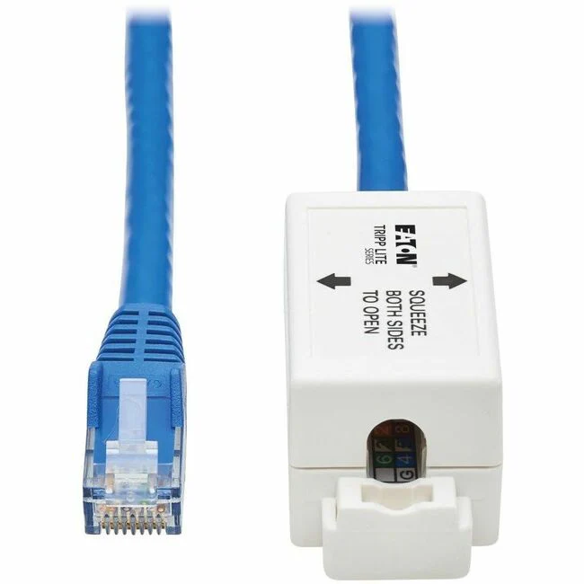 Tripp Lite by Eaton Cat6a Keystone Jack Cable Assembly, RJ45 M/F, 18 in., Blue